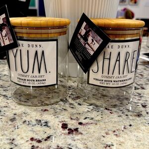 NWT Rae Dunn Yum and Share jar set